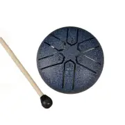 3 Inch 6-Tone Steel Tongue Drum Hand Pan with Drumsticks Percussion9003