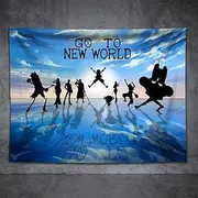 Anime One Piece Pirate Legion Tapestry - 60x40in (150x100cm) Luffy's Straw Hat Flag - Wall Hanging Decor for Boys Room (B)