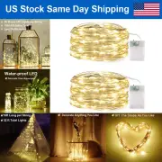 2 Set LED Copper Wire String Lights Battery 16FT Valentines Day Decor Waterproof