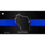 Wisconsin Thin Blue Line Novelty Metal Key Chain KC-8931