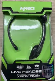 ✅ KMD Live Chat Gamer Headset For XBOX ONE , New, Slightly Distressed Box