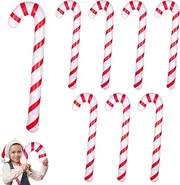 lasuroa 8pcs Inflatable Candy Canes, 34.6 Inch Christmas Candy Canes Decorations Large Candy Cane Balloons Pool Floats for Indoor Outdoor Xmas Decors