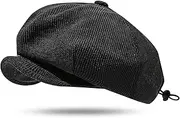 [Clakllie] Men's Newsboy Cap Flat Cap with Peak Shelby Hat Baker Boy Hat Peaked Caps Beret Cap Gatsby Cap Newsboy Driving Cabbie ​Cap Beret Hat