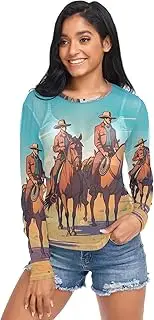 [RPLIFE] Cowboys Horses Desert Mesh Tops, Sheer See Through Top S-XXL