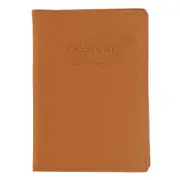 Pierre Cardin Leather Passport Wallet Cover in Apricot Orange