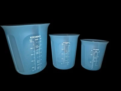 Silicone Nesting Measuring Cups Turquoise Kitchen Hq Set Of 3