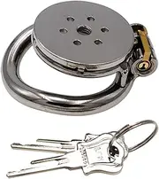Flat Chastity Lock Cage Metal Penis Cage Men's Beginner Cock Lock Cage Chastity Device Bondage Fun Tool to Prevent Erection