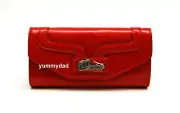 OROTON CATCH SLIM CLUTCH PATENT LEATHER WALLET IN GRENADINE BNIB
