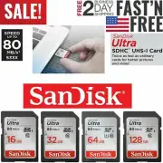 SanDisk Ultra 64 128 256 GB SD Card 80MB/s Memory Card Quick Transfer Speeds