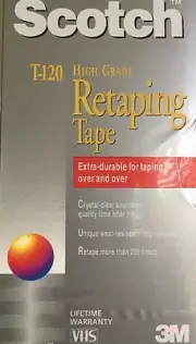 Scotch T-120 High Grade Retaping Tape For VHS / 2 Pack