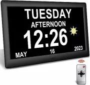 New 2023 Alarm Clocks 10 Inch, 12 Electronic Calendar Day Date Large Clock for M