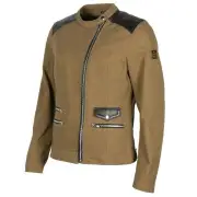 Cher Canvas Cotton Leather Kraft Jacket Brown