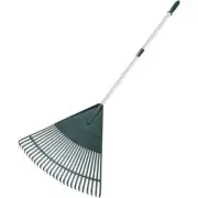 Garden Leaf Rake 24" 26-Tines 43" to 66" Adjustable Telescopic Lightweight Metal