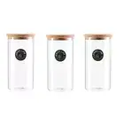 3 x Glass Jar Cork Lid Airtight Canister Food Kitchen Storage Container 1.3L