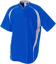[Authentic Baseball Shop] Baseball/Softball 1/4 Zip 2-Color Warm-Up Jacket Windbreaker (6 Colors, 10 Youth/Adult Sizes)