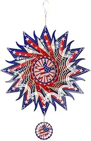 Daiilg 12In Wind Spinners Decor,Patio Yard Backyard Outdoor Art Outside Decorations Flag Decoration Gift for Hanging