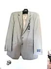NWT CHAPS MEN'S Wool/Silk Blend Tan/Olive Tweed Plaid Suit Jacket Size:46L $225.