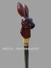 Hare Head Handle Wooden Walking Cane For Men Women Animal Hare Walking Stick Gif