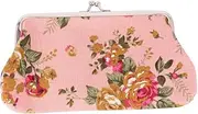 [LIFKOME] Pattern Clasp Floral Closure Wallet Buckle Clutch Bag for Women Vintage Embroidered Purse