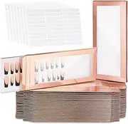 Yeaqee 100 Pcs Empty Nail Package Box with 100 Pcs White Background Papers Empty Nail Tip Box Packaging with 240 Pcs Adhesive Double Sided Tape Set for Press on Nail Business Nail Salon (X-Large)
