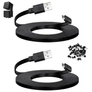 10 Ft Cable for WYZE Cam Pan V3 Camera, Long Micro USB Flat Power Cord, 90 Degre