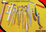 Horse Farrier Hoof Grooming Shoe Care Tools Kit 12 Pcs