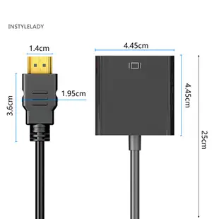 Instylelady VGA 適配器 35mm 音頻插孔 Micro USB 鍍金插頭 1080P HDMI 兼容轉