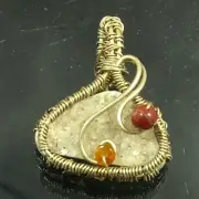 White Agate Druzy Silver Wire Wrap Pendant Elegant Handcrafted Jewelry
