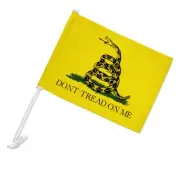 Gadsden Flag Don't Tread on Me Car Flag with Pole