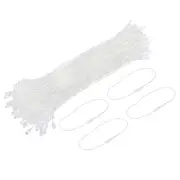 Polyester Rope Hang Tag String Snap Lock 190mm,1mm 200 Pcs,White