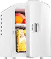 Mini Portable Compact Personal Fridge Chilling and Warming & Provides Compact Storage for Skincare,Car,Snacks Or 6 12Oz Cans W/A Lightweight 4-Liter ​Capacity to Take on The Go