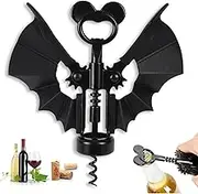 zhenzhenhao Wine Opener,Wing Corkscrew,Zinc Alloy Bat Shaped Wine Bottle Opener,2 in 1 Red Wine Beer Bottle Opener for Wine Enthusiast Waiters Chrome