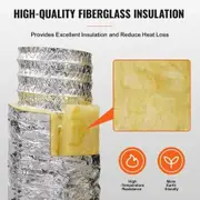 Dryer Vent Hose 127MM Insulated Flexible Duct 7.62M Long w 2 Duct Clamps Heavy-Duty Three Layer Protection for HVAC Heating Cooling Ventilation & Exhaust