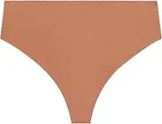 [Savage X Fenty] Women's Curvy High-Waist Microfiber Thong, Tobacco Nude, 1X