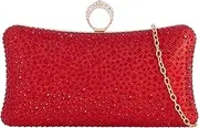 [UShopUK] Shiny Glitter Ring Diamante Hard Case Bridal Prom Wedding Evening Clutch Party Purse Hand Bag
