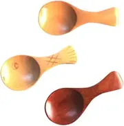 Zerodeko Mini Wooden Spoon Set 3pcs Baby Spoons Ideal for Boys and Girls and Toddlers