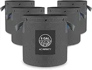 5-Pack 5 Gallon Heavy Duty Aeration Fabric Pots with Rings - for Low Stress Plant Training