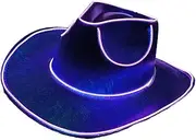 [Generic] LED Light up Hat - Cowgirl Hat Disco Light up Hats,LED Dress up, Battery Operated Party Cowboy Hats, Sparkly Cowboy, Disco Western Costume Accessories