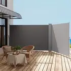 Side Awning Sun Shade Outdoor Retractable Privacy Screen 1.8X6M Grey Patio -GREY