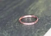 Copper Ring Stackable Hammered Rings band Size 4.5 Wedding Ring Unisex thin 2mm