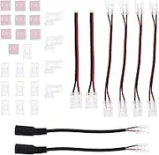 ECSiNG 1 Set of 2-Pin COB LED Light Strip Solderless Connector Kit Compatible with 8mm Width COB LED Light Strip