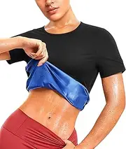 Junlan Waist Trainer Vest for Women - Sauna Suit Short Sleeves Sweat Vest for Working Out