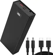 Rechargeable Lithium Ion Battery 74W 12V 3A DC Output UPS Power Supply Support QC/PD Fast Charge for LED Strip Light CCTV Camera MP3 Mobile Phone (20000mAh)
