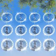 12 PCS Stainless Steel Bird Deterrents for Outside,3D Bird Scarer Discs Set Pige
