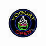 NEW “OPEN YOGURT" 26x26x1 SOLID & ANIMATED LED SIGN w/CUSTOM OPTIONS 21169