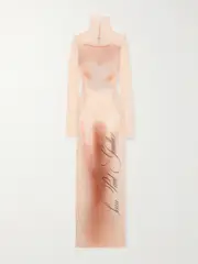 [Jean Paul Gaultier] Jean Paul Gaultier - Le Classique Printed Stretch-jersey Turtleneck Maxi Dress - Pink - medium medium Pink