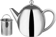Gilburg 1.2L Double Walled Insulated Stainless Steel Teapot with Infusing Basket