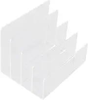 STOBOK Transparent Acrylic Book Display Stand 5 Compartment Document Holder Multi- Rack