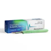 FifthPulse Sterile Disposable Scalpel, Stainless Steel #15 Blade Size - 10 Pack