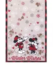 St Nicholas Square Disney Mickey Minne Mouse Winter Wishes Table Runner Red